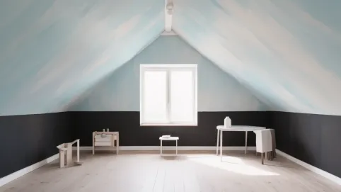 pomysł na pomalowanie pokoju ze skosami