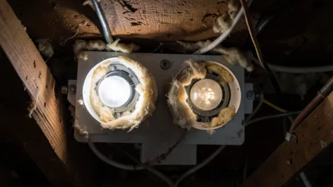 puszki pod halogeny na poddaszu