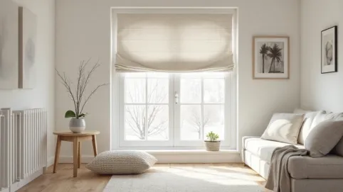 rolety rzymskie w stylu skandynawskim