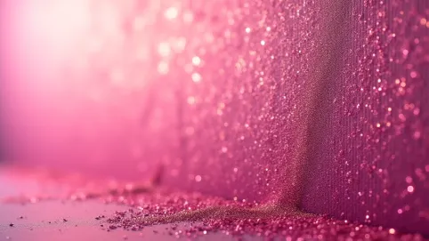 Różowa farba do ścian z brokatem