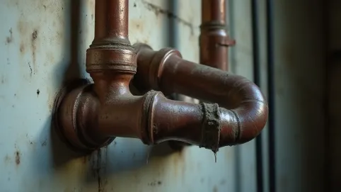 Rury centralnego ogrzewania w ścianie