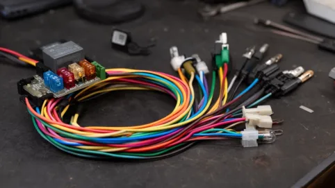 schemat podłączenia halogenów przez przekaźnik