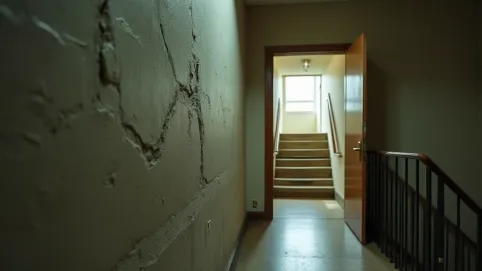 Ścianą między mieszkaniem a klatka schodowa