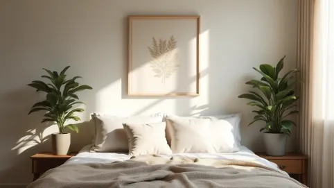 Ściana za łóżkiem w sypialni inspiracje