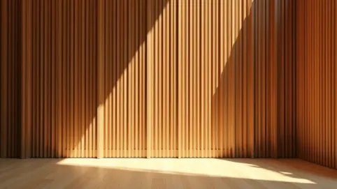 Ścianka działowa z drewnianych listew