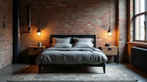Styl Industrialny Sypialnia