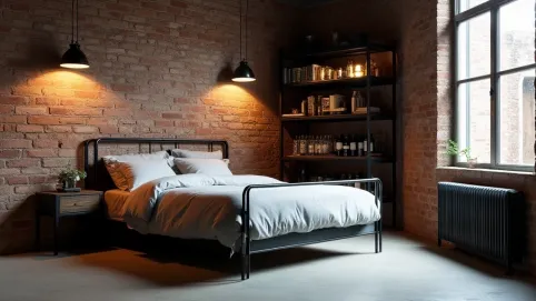 Styl Industrialny W Sypialni