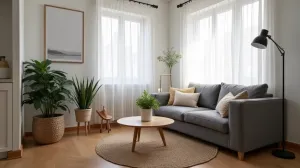 Styl skandynawski salon w bloku