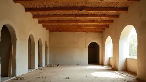 Sufit z trzciny remont