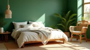 Sypialnia Boho Zielona