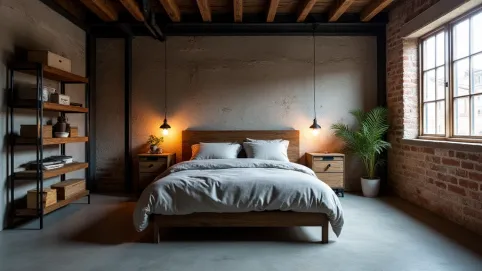Sypialnia W Stylu Industrialnym