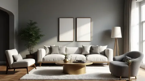 Szare ściany w salonie jakie dodatki