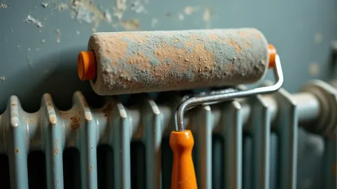 Wałek do malowania za grzejnikiem
