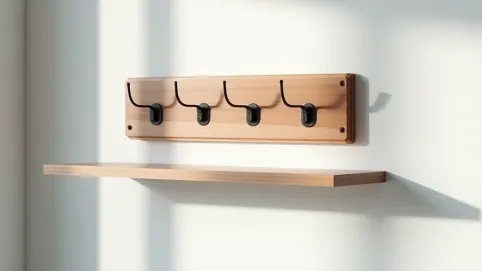 Wieszak ścienny z półką 60 cm