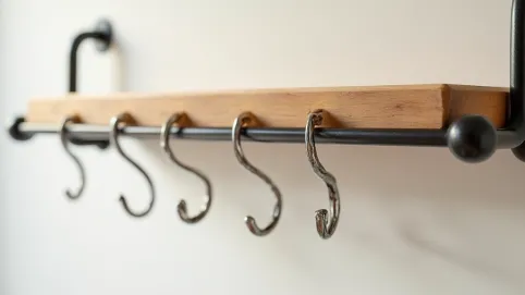 Wieszak ścienny z półką drewniany