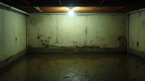 Wilgotna ściana w piwnicy