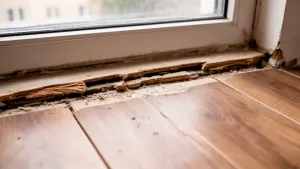 wykończenie paneli pod oknem balkonowym