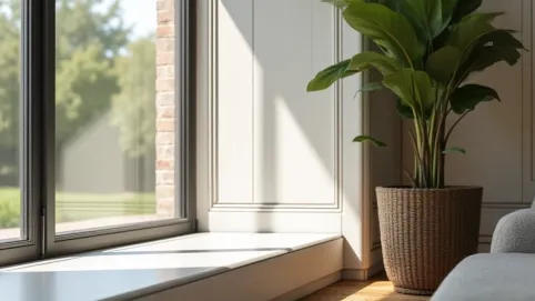 Wykończenie paneli przy oknie tarasowym