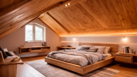 wykończenie skosów na poddaszu