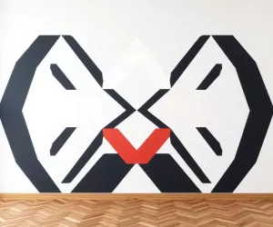 Wzory geometryczne na ścianie