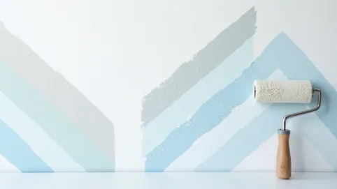 wzory na ścianie malowane wałkiem