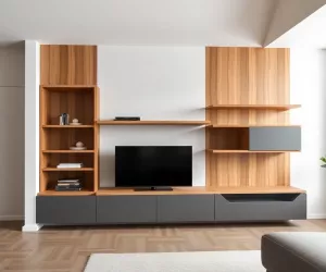 Zabudowa ściany w salonie inspiracje