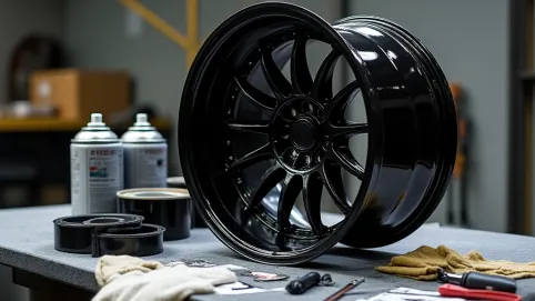 ZESTAW do malowania felg aluminiowych CZARNY POŁYSK