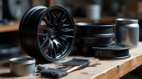 Zestaw do malowania felg czarny mat