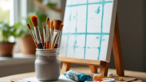 Zestaw pędzli do malowania na płótnie