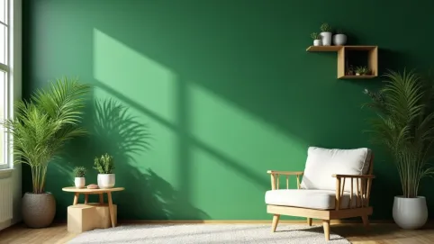 Zielona ściana w salonie  jak zrobić