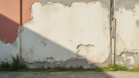 Źle zatarty tynk na elewacji