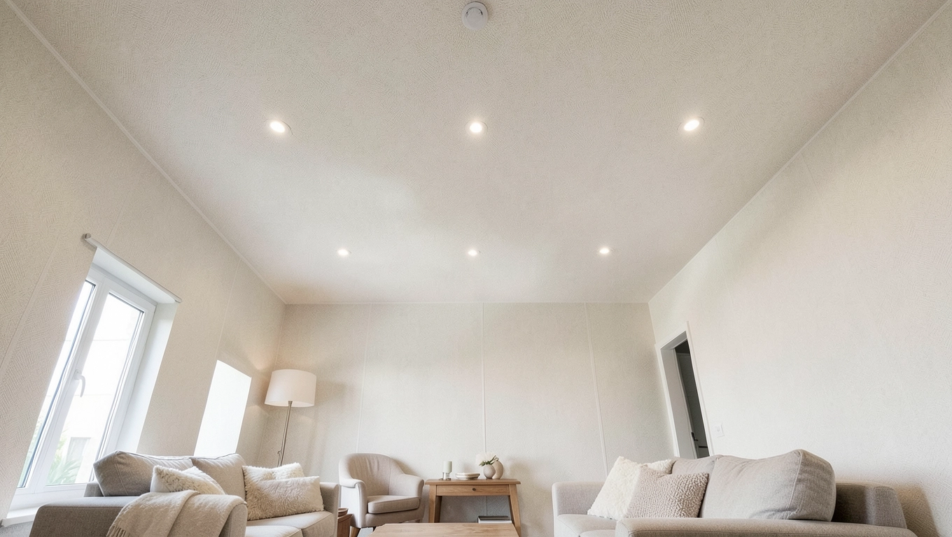 Tapetowanie sufitu w salonie