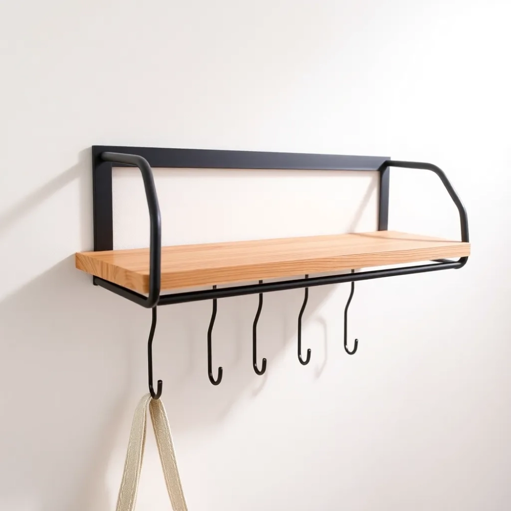 Wieszak ścienny z półką 60 cm