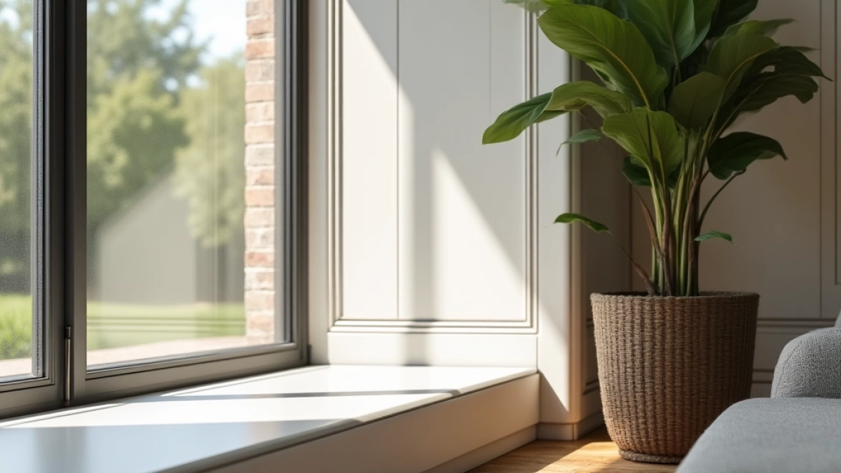 Wykończenie paneli przy oknie tarasowym