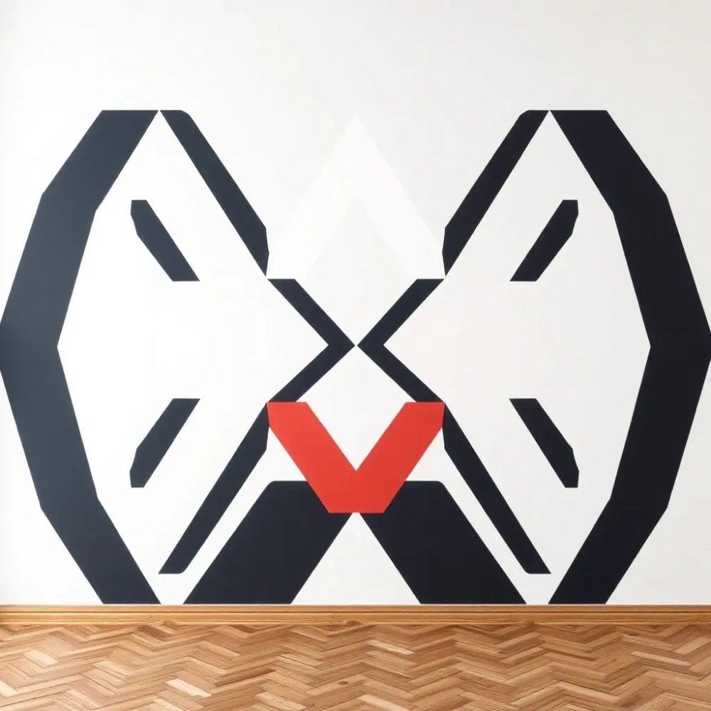 Wzory geometryczne na ścianie