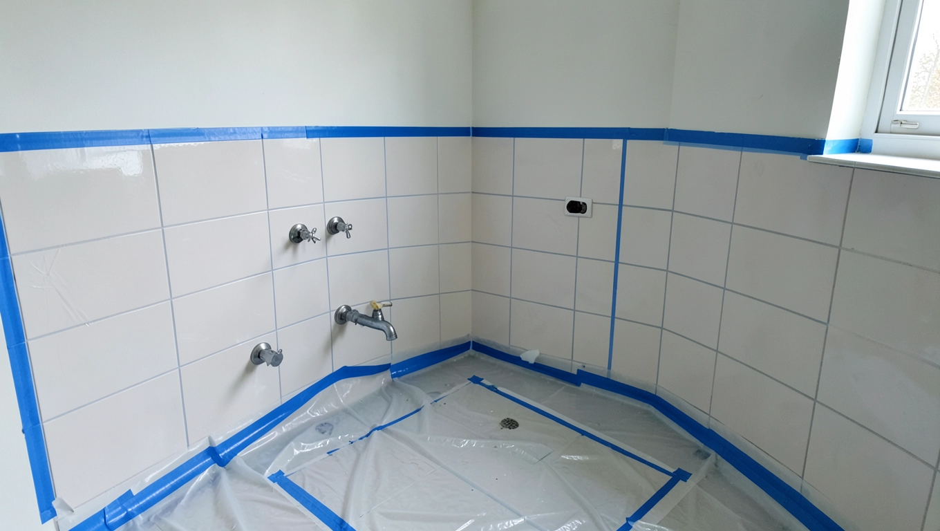 Zabezpieczenie łazienki przed malowaniem płytek